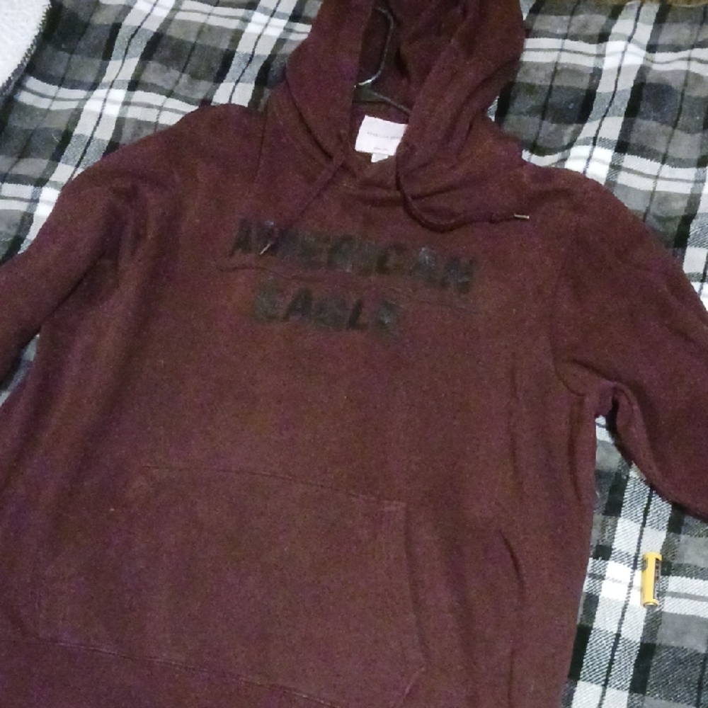 American Eagle Outfitters Men's Burgundy Hoodie